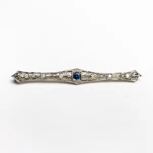 0.48ct Round Brilliant Sapphire 14K Gold Brooch 22756-01