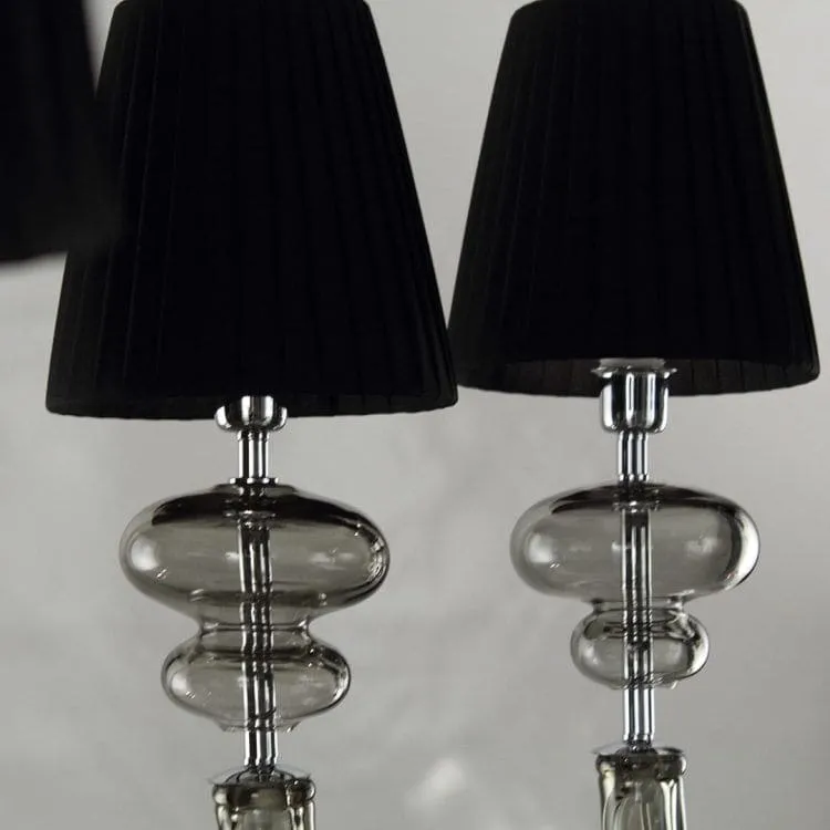 12 Light Chandelier with Black Lampshades