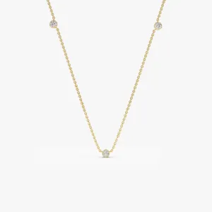 14k Bezel Setting Diamond by the Yard Necklace