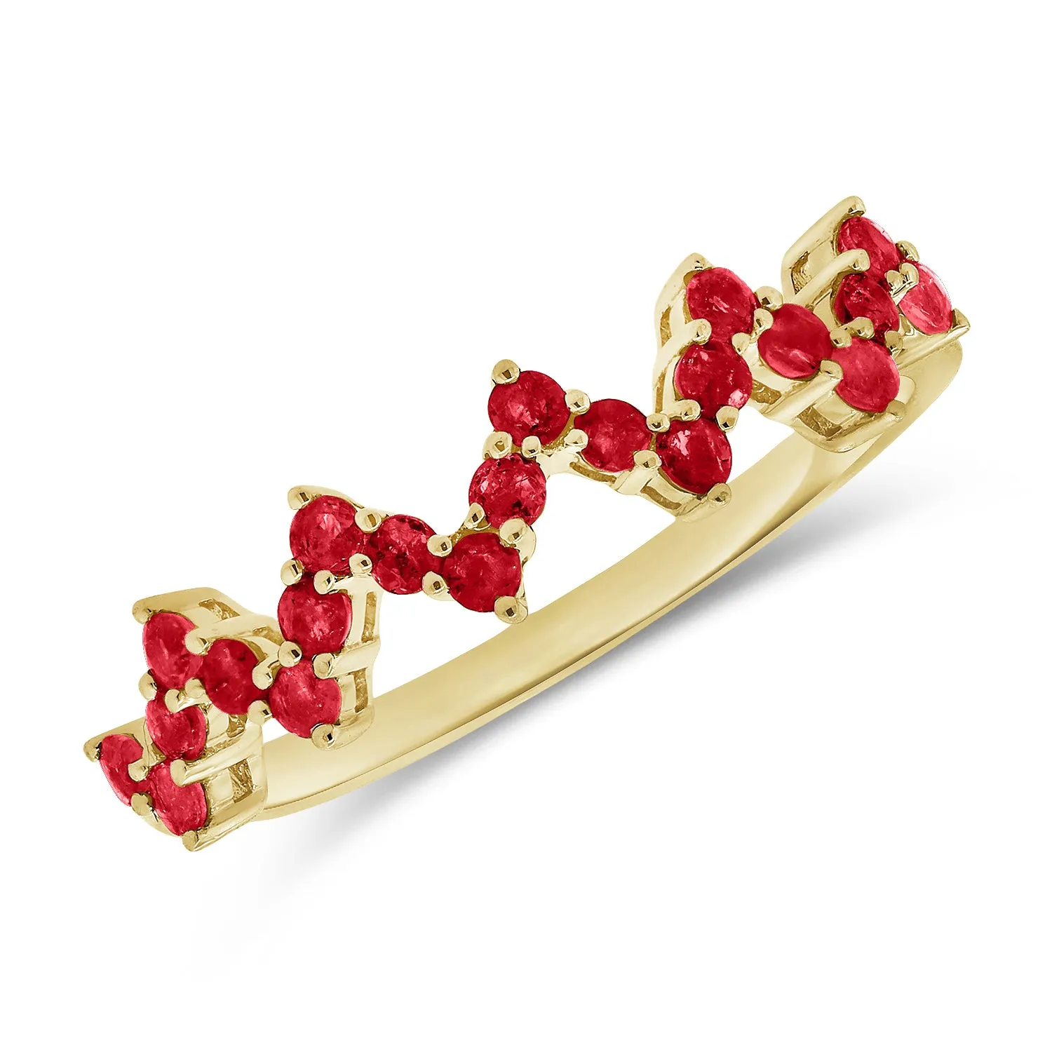 14k Gold & Ruby Heartbeat Ring - 0.48ct