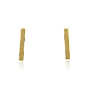 14K YELLOW GOLD BAR STUD EARRINGS