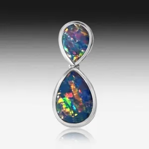 14kt White Gold Opal Pendant