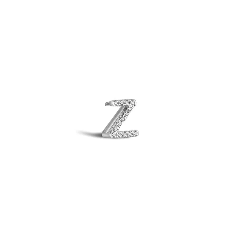 18k Gold Initial Letter "Z" Diamond Pendant