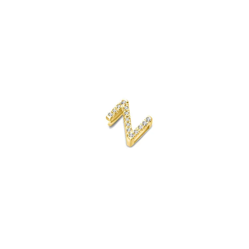 18k Gold Initial Letter "Z" Diamond Pendant