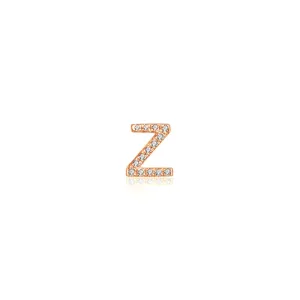 18k Gold Initial Letter "Z" Diamond Pendant