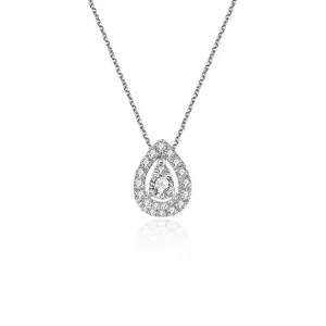 18k Gold Water Drop Shape Diamond Necklace