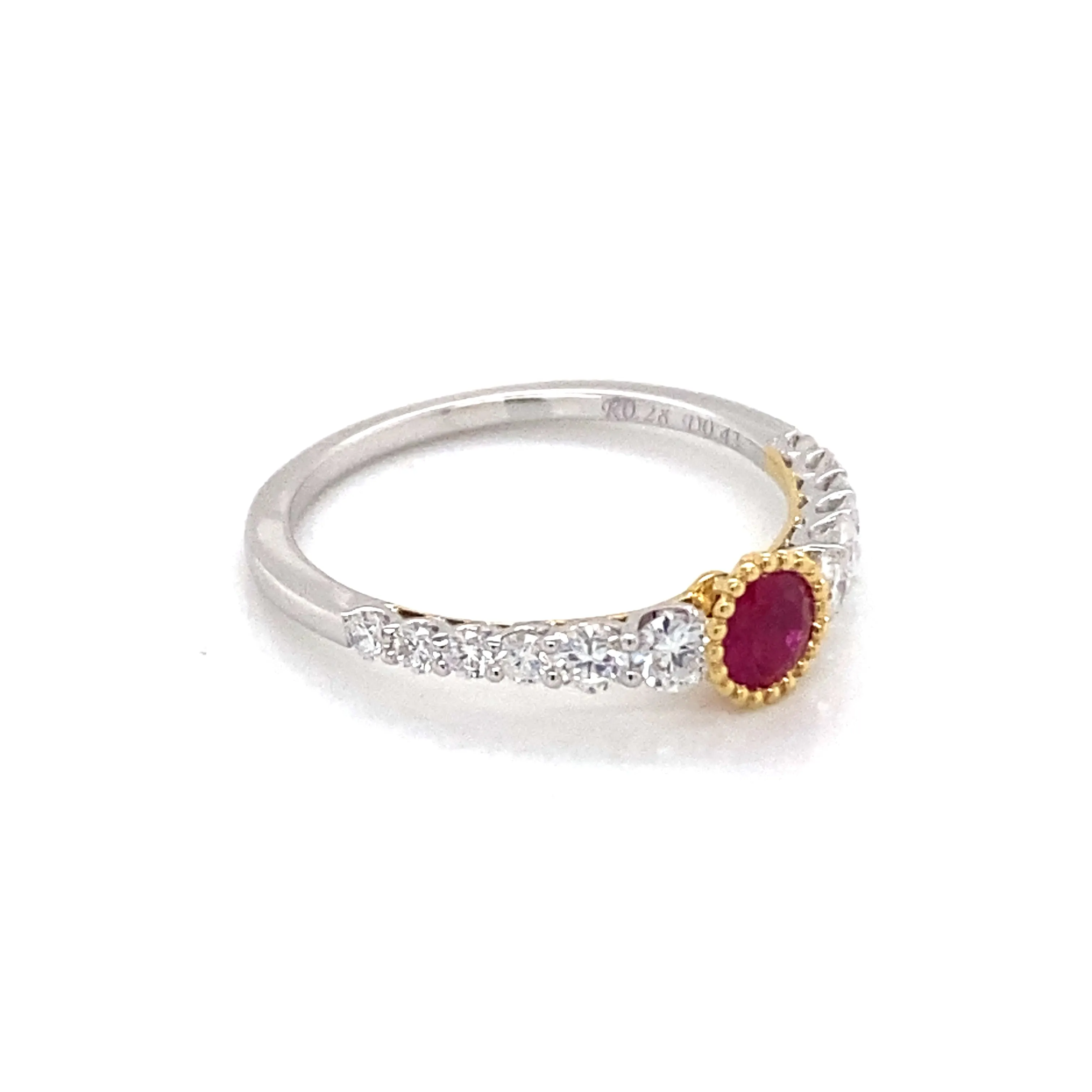 18K T/T Ruby and Diamond Fashion Ring