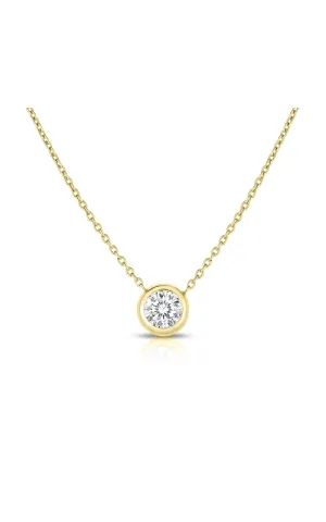 18k YELLOW GOLD DIAMOND BEZEL SET NECKLACE