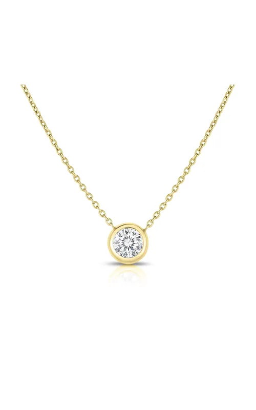 18k YELLOW GOLD DIAMOND BEZEL SET NECKLACE