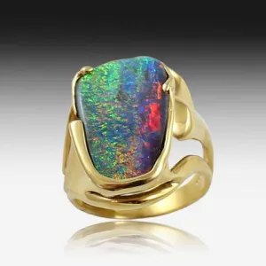 18kt Gold Ring Boulder Opal