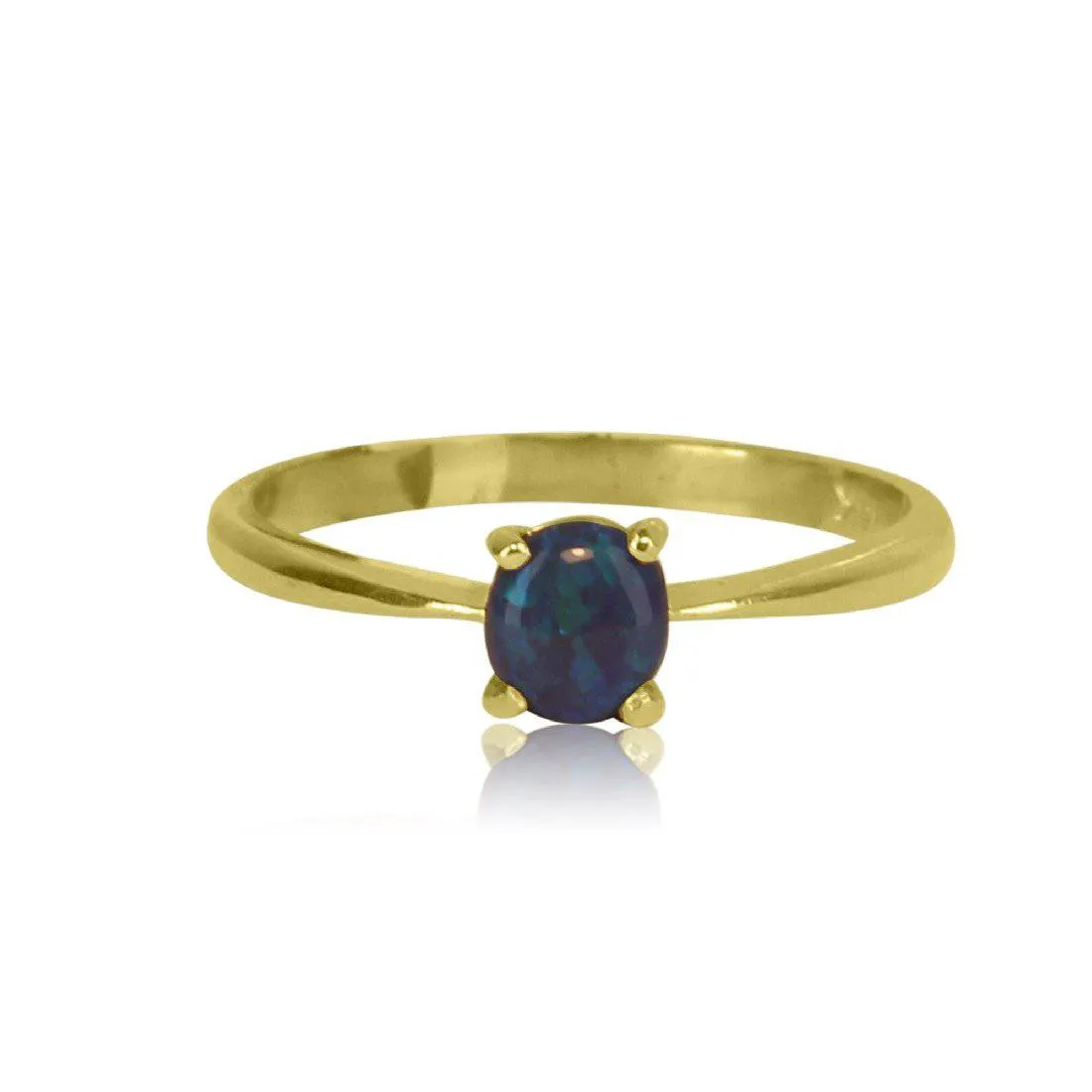 18kt Yellow Gold Black Opal ring