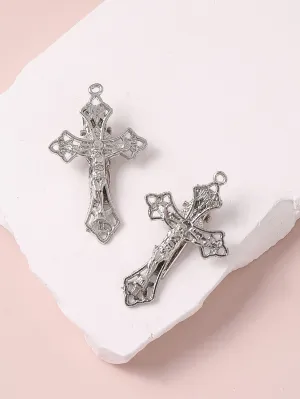 2pcs Cross Decor Alligator Hair Clip for Women Barrette Styling Hair Accessories