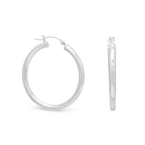 3mm x 35mm Hoop Earrings with Click