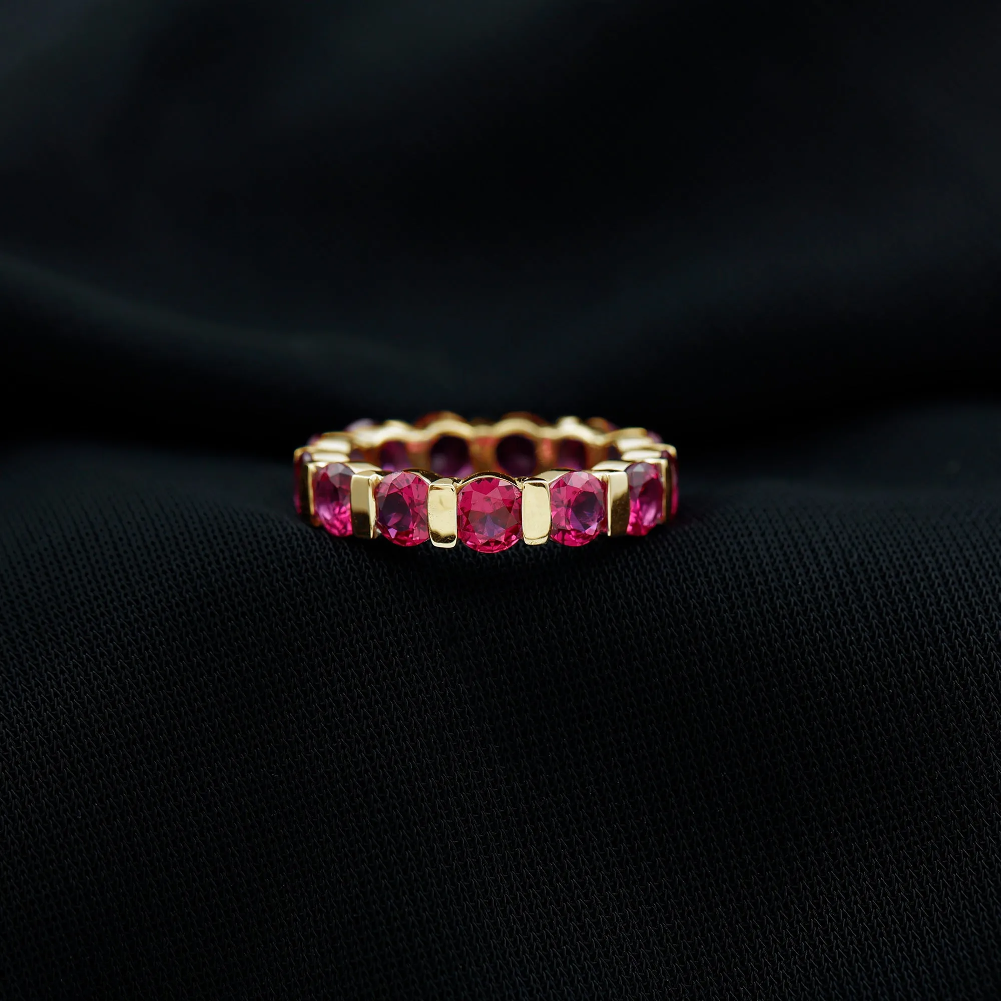 6.5 CT Bar Set Created Ruby Full Eternity Ring