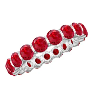 6.5 CT Bar Set Created Ruby Full Eternity Ring