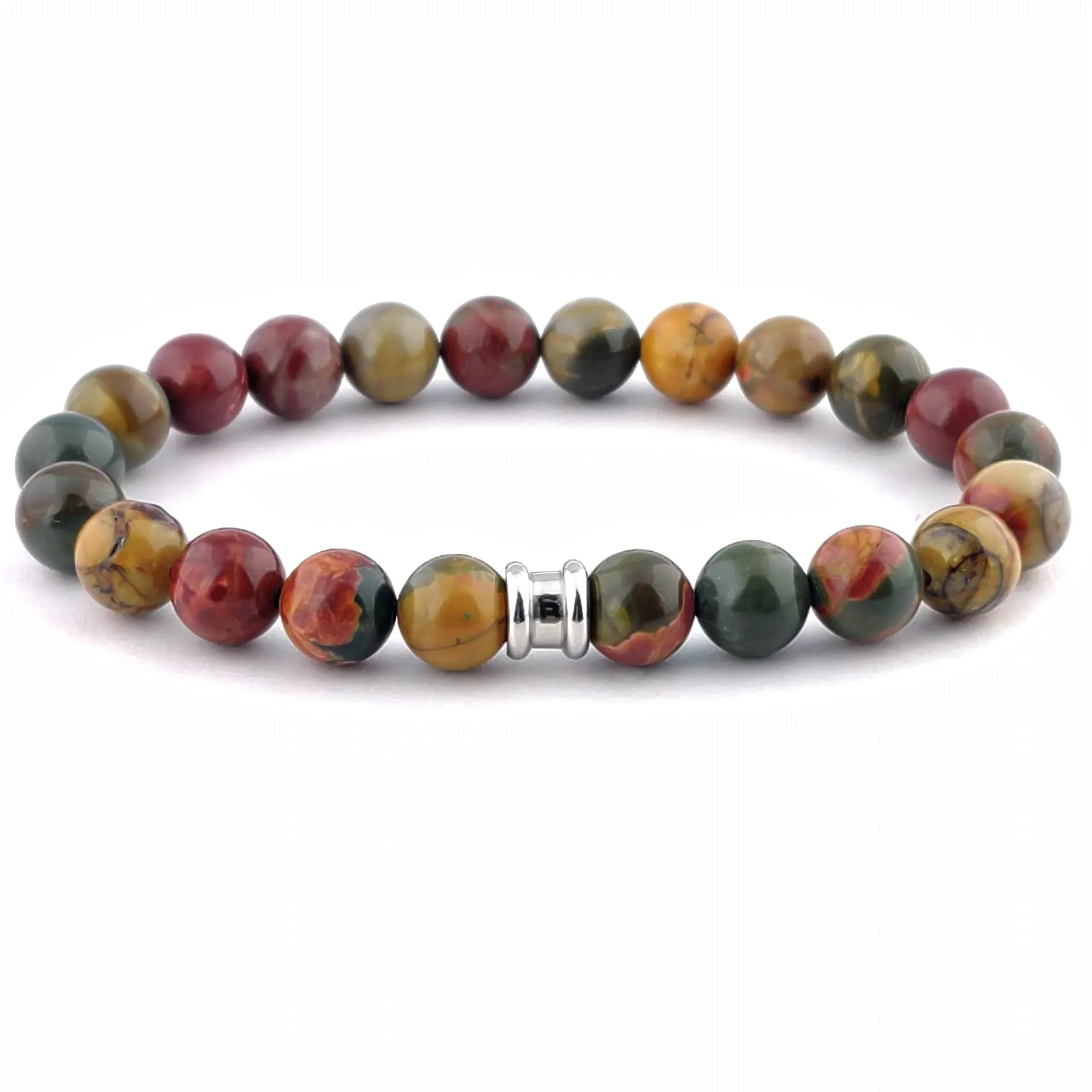 8mm Round Gemstone Bracelet Cherry Creek Jasper