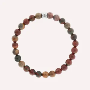 8mm Round Gemstone Bracelet Cherry Creek Jasper