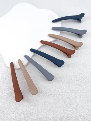 8pcs/Pack Women's Matte Plastic Alligator Clips For for Women Barrette Styling