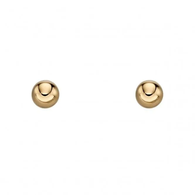 9CT Yellow Gold 4mm Ball Stud Earrings GE2209