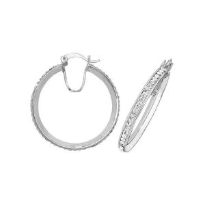 Acotis Silver Hoop Earrings Crystal G51018