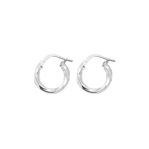 Acotis Silver Hoop Earrings Twisted G5974