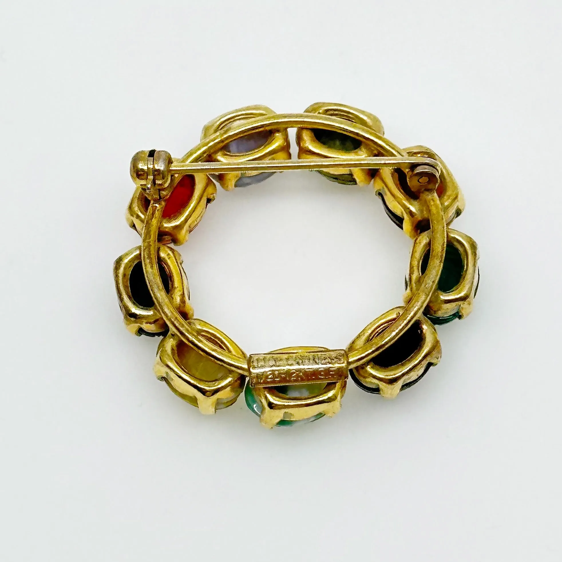 Alice Caviness  Gold Filled scarab circle brooch