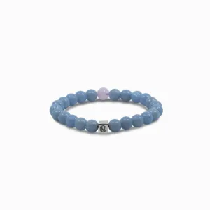 Angelite & Rose Quartz Beaded Bracelet