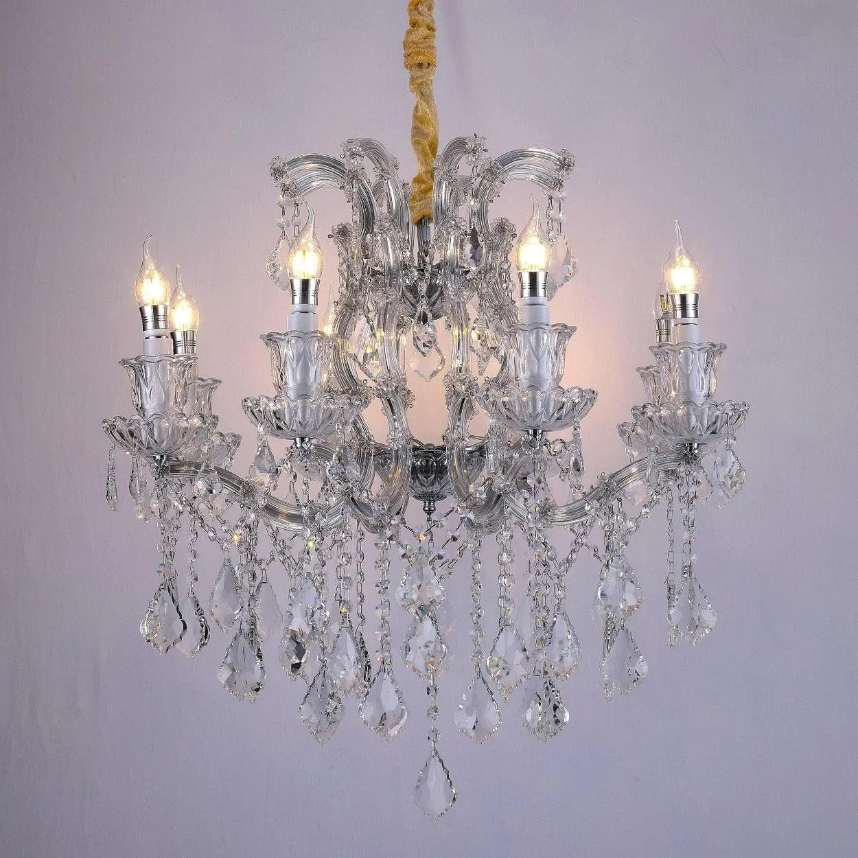 ANKUR IRIS 8 LIGHT CLEAR CRYSTAL CHANDELIER