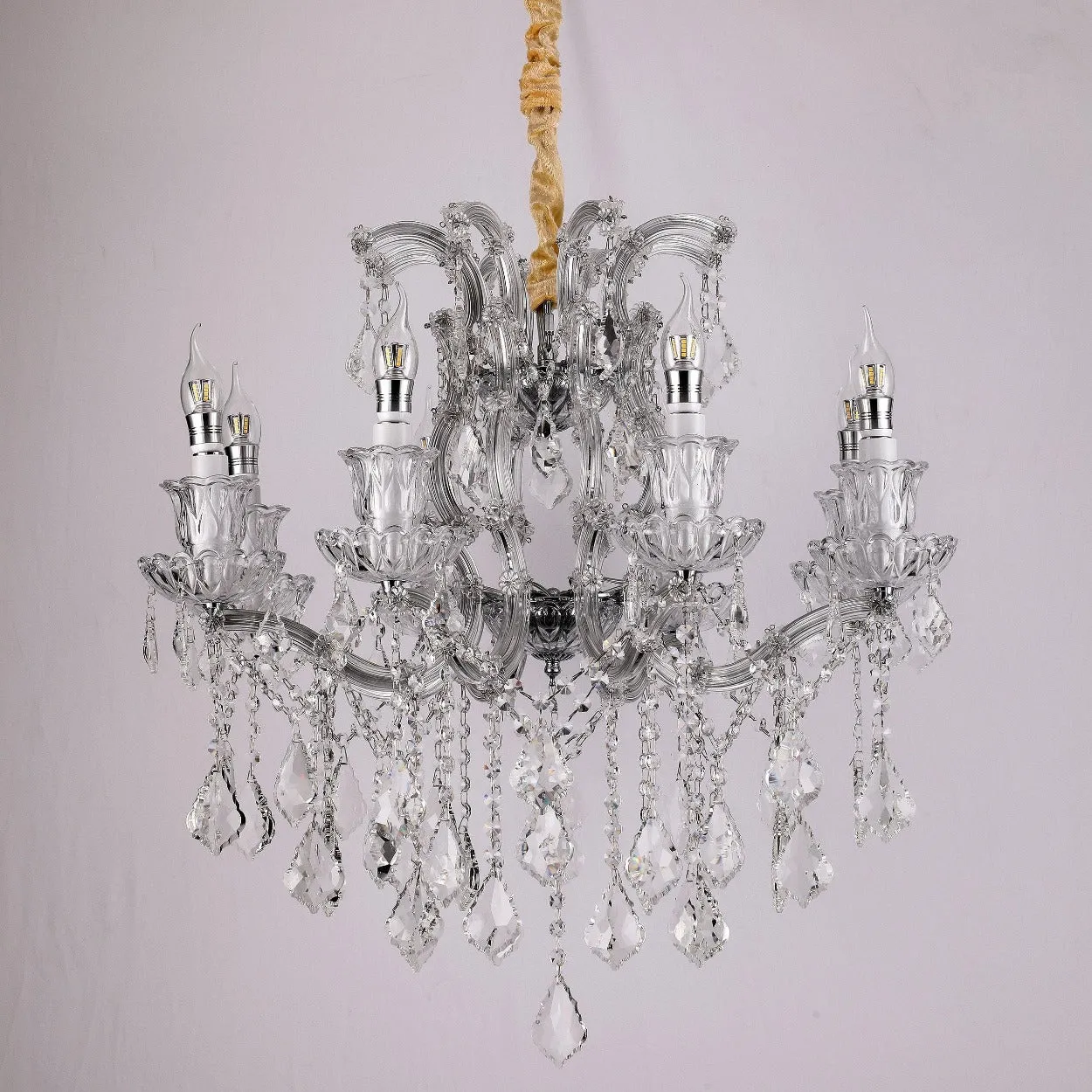 ANKUR IRIS 8 LIGHT CLEAR CRYSTAL CHANDELIER