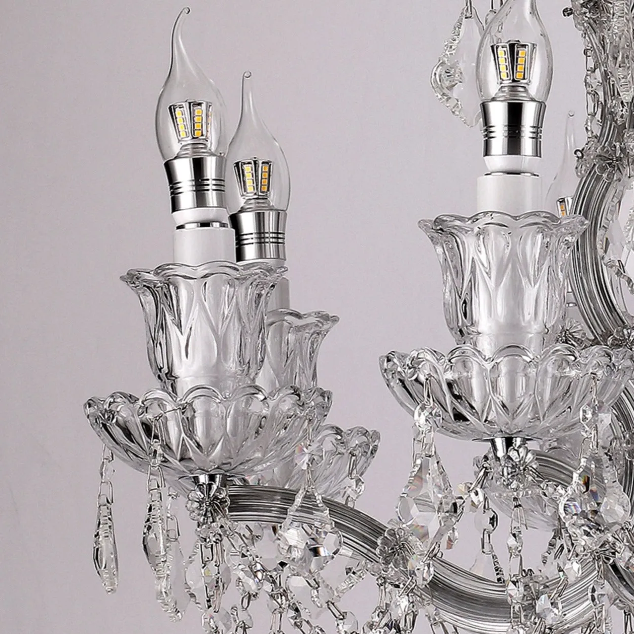 ANKUR IRIS 8 LIGHT CLEAR CRYSTAL CHANDELIER