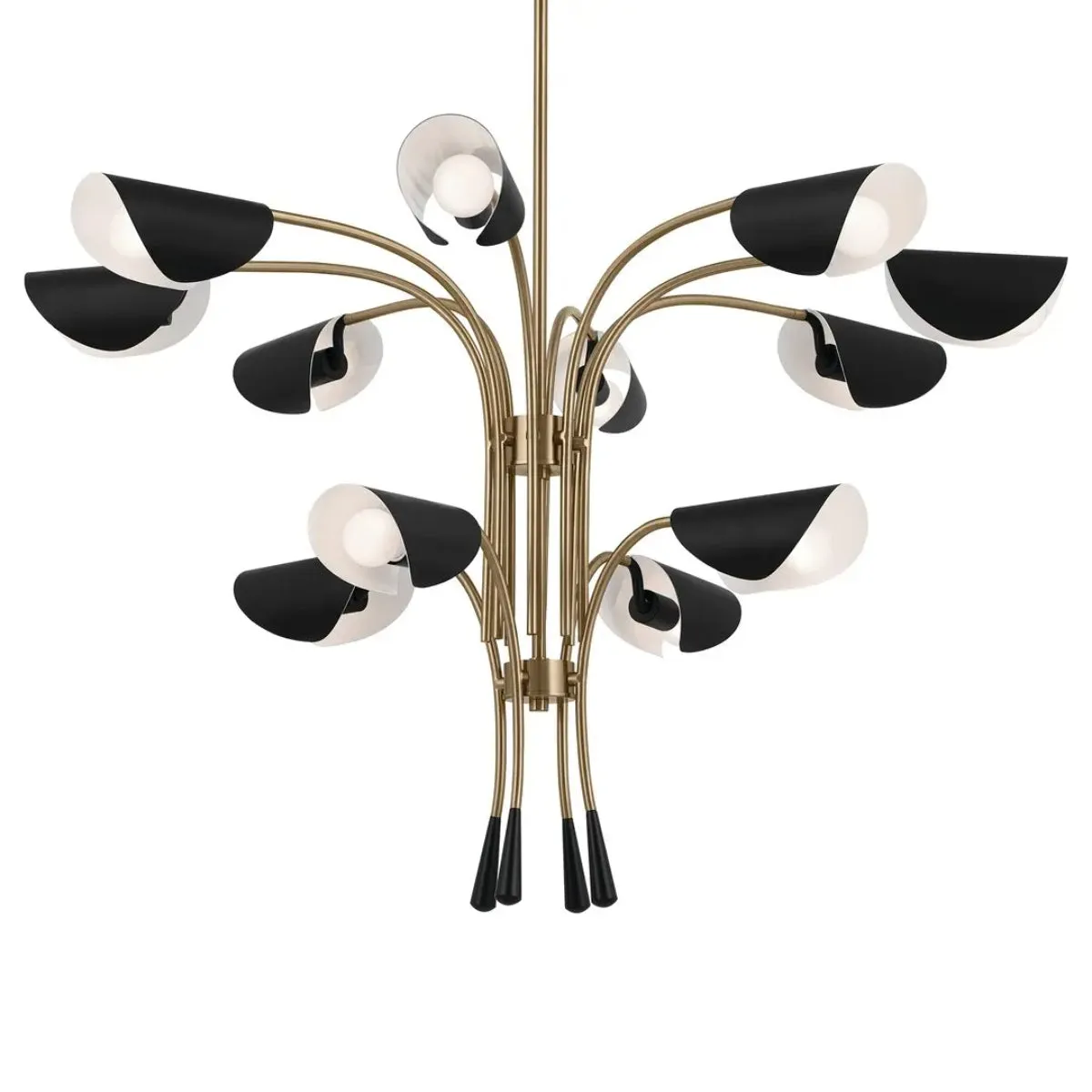 Arcus 46 in. 12 Lights Chandelier Champagne Bronze Finish with Black shade