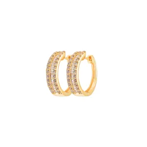 Baguette and Pavé Diamond Hoop Earrings