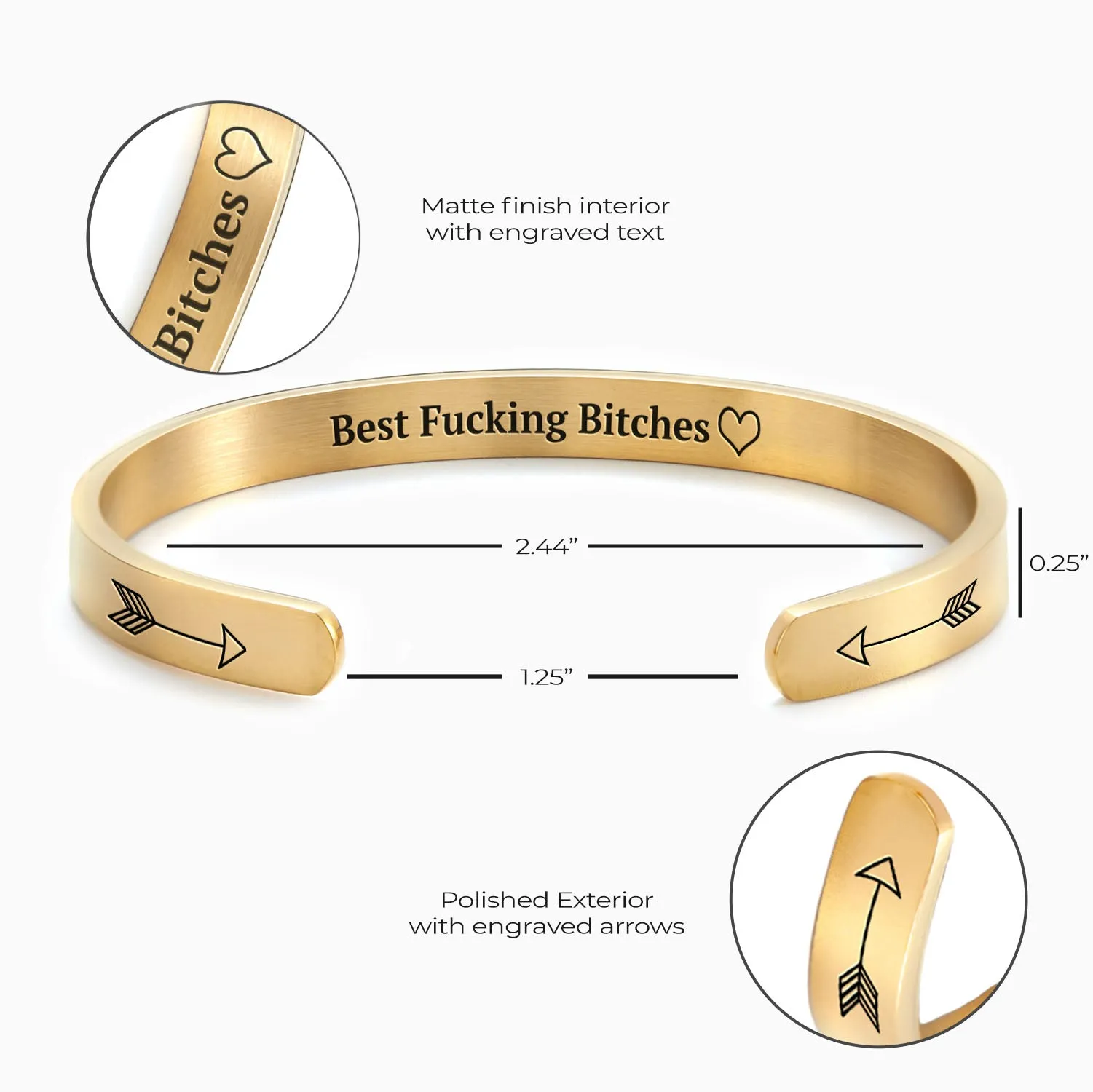 Best Fucking Bitches Personalizable Cuff Bracelet