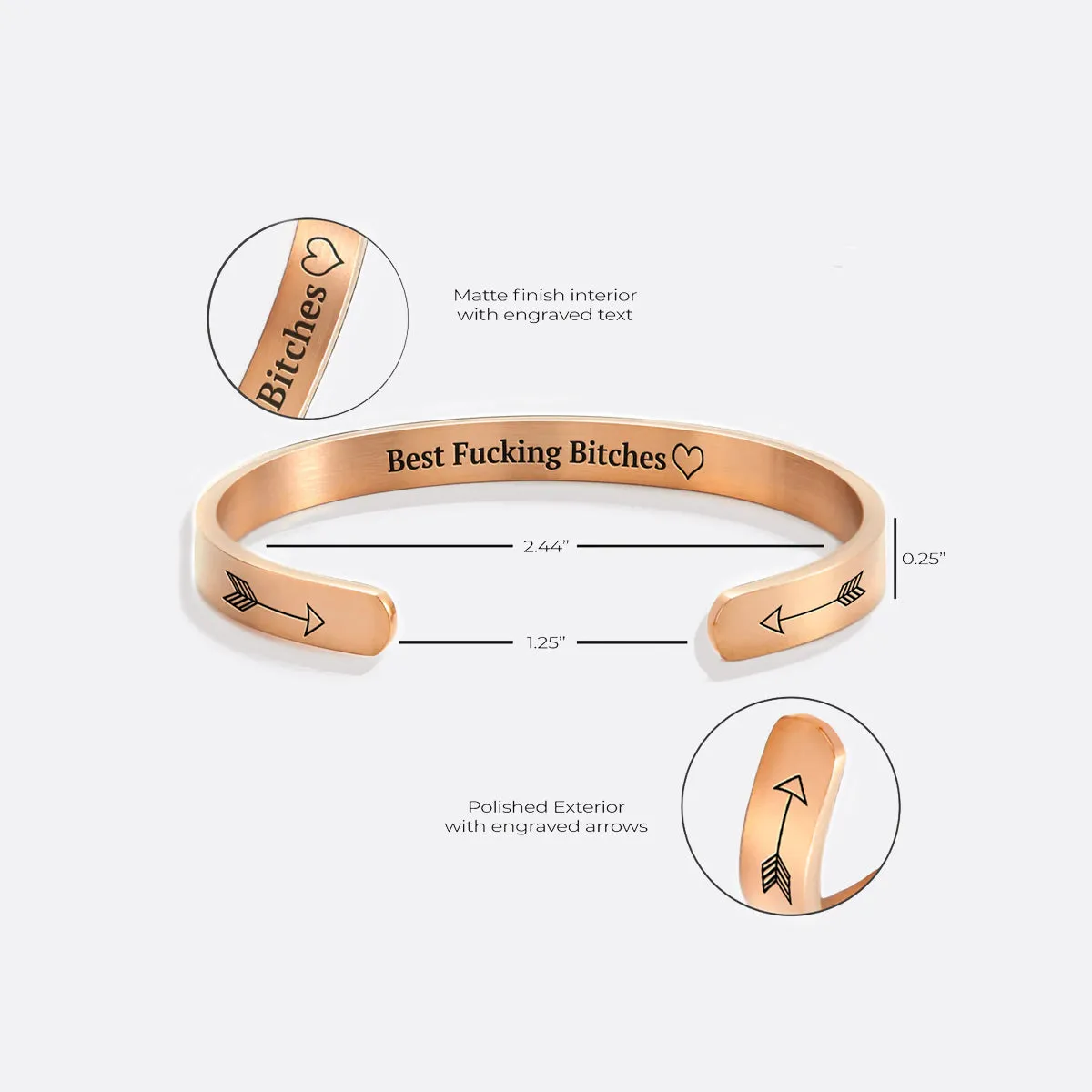 Best Fucking Bitches Personalizable Cuff Bracelet