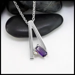 Bi-Colored Amethyst and Diamond Pendant