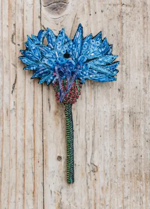 Blue Cornflower Brooch