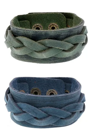 Braided Leather Cuff Bracelet