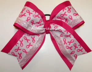 Breast Cancer Hot Pink Cheer Bow