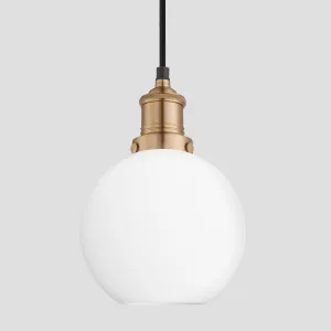 Brooklyn Opal Glass Globe Pendant Light - 7 Inch