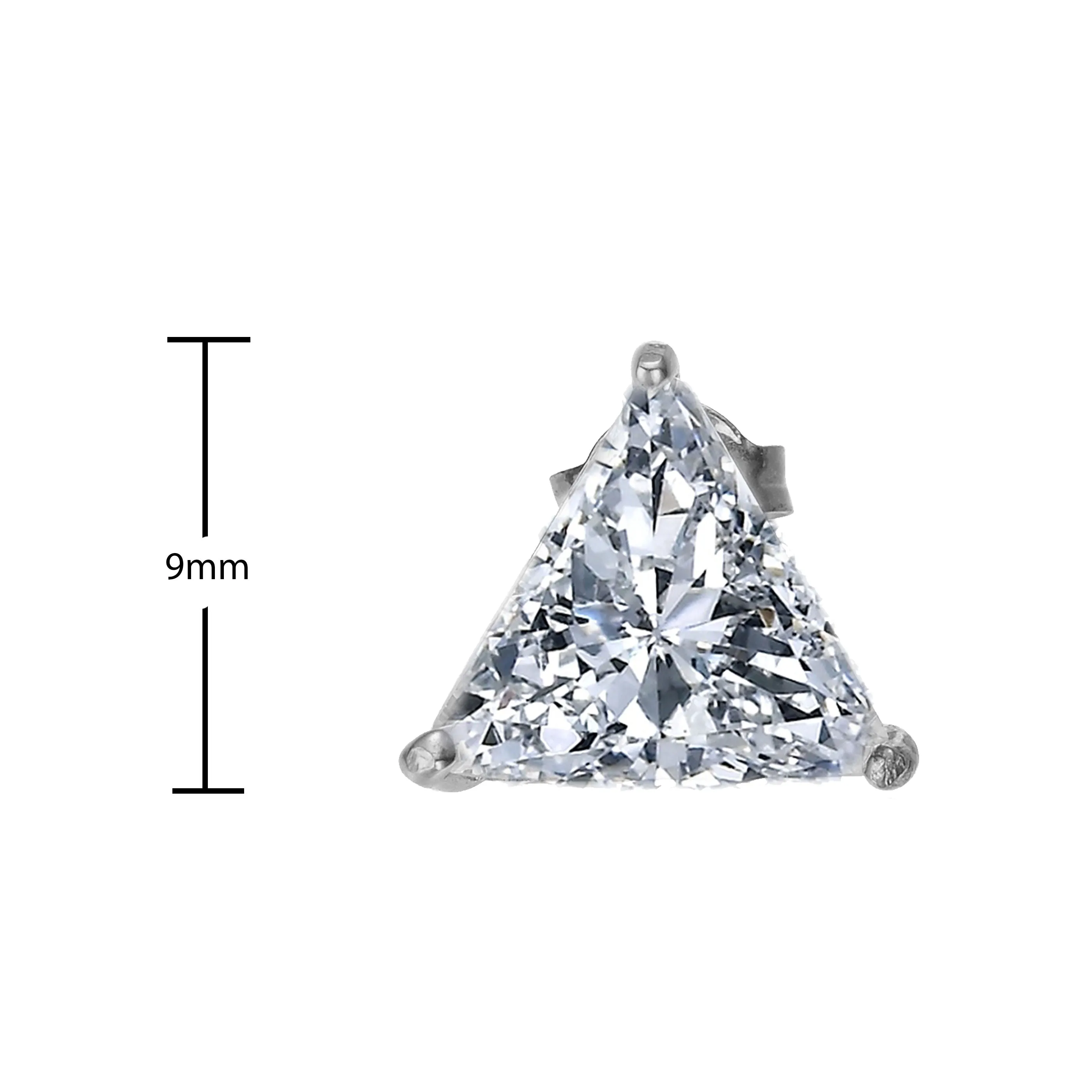 Cannes 4ctw Lab Created Trillion Triangle Stud Earrings