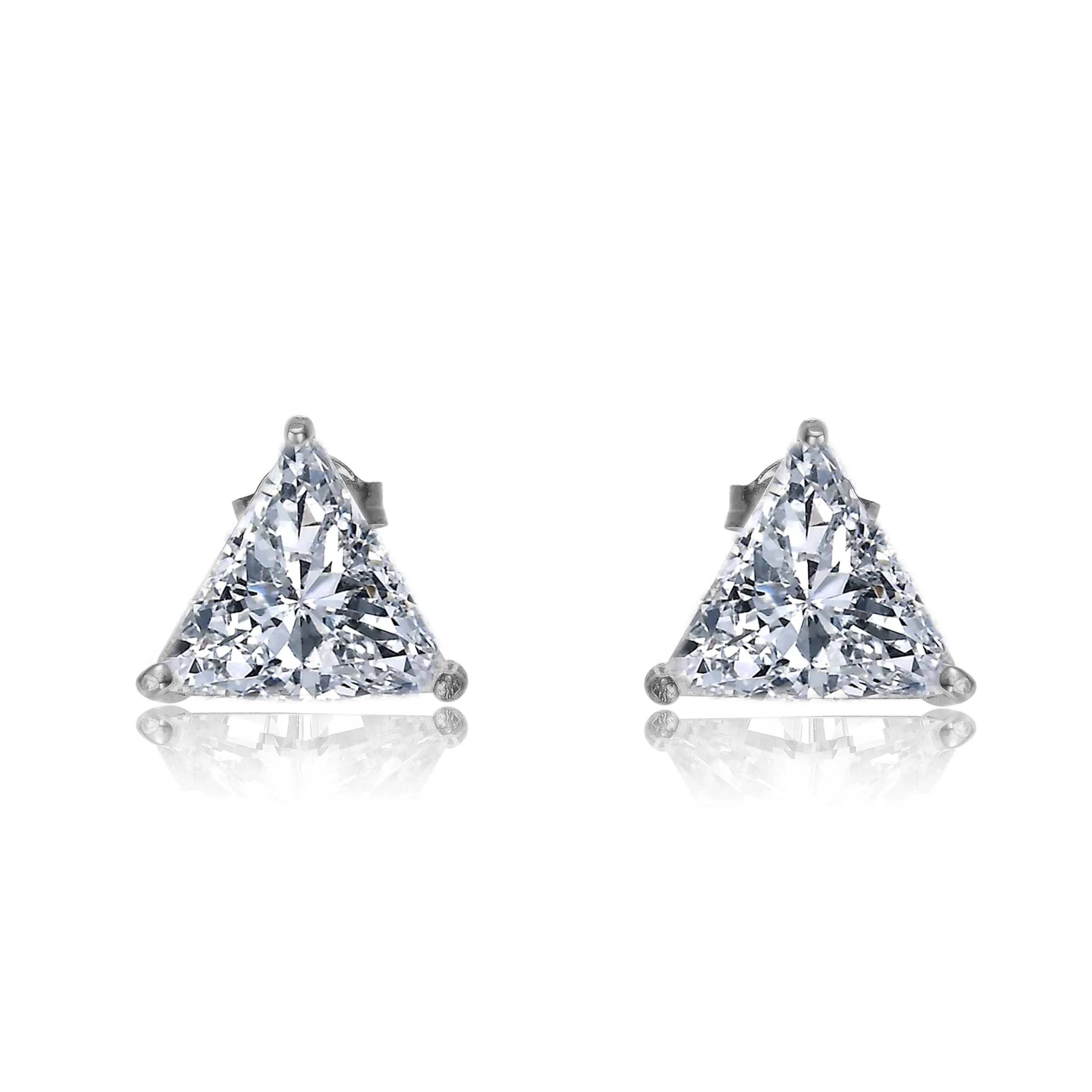 Cannes 4ctw Lab Created Trillion Triangle Stud Earrings