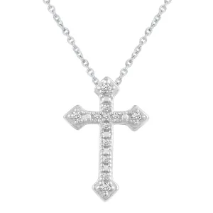 Celtic Cross 1/20 Cttw Natural Diamond Pendant Necklace set in 925 Sterling Silver