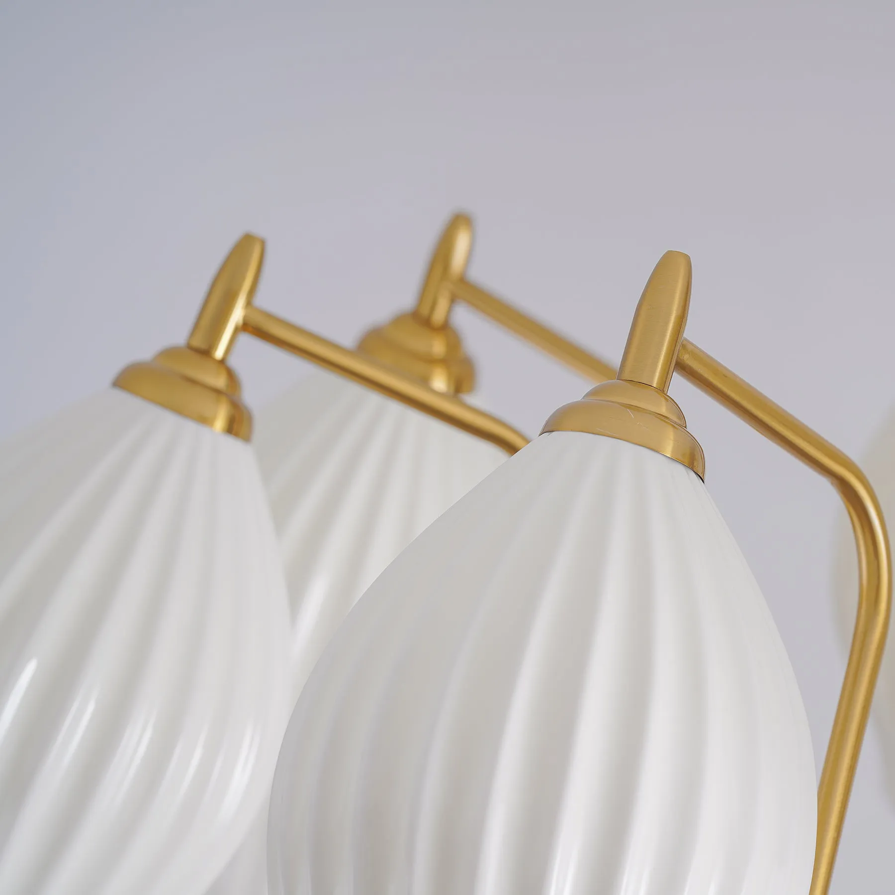 Ceramic Ribbed Chandelier