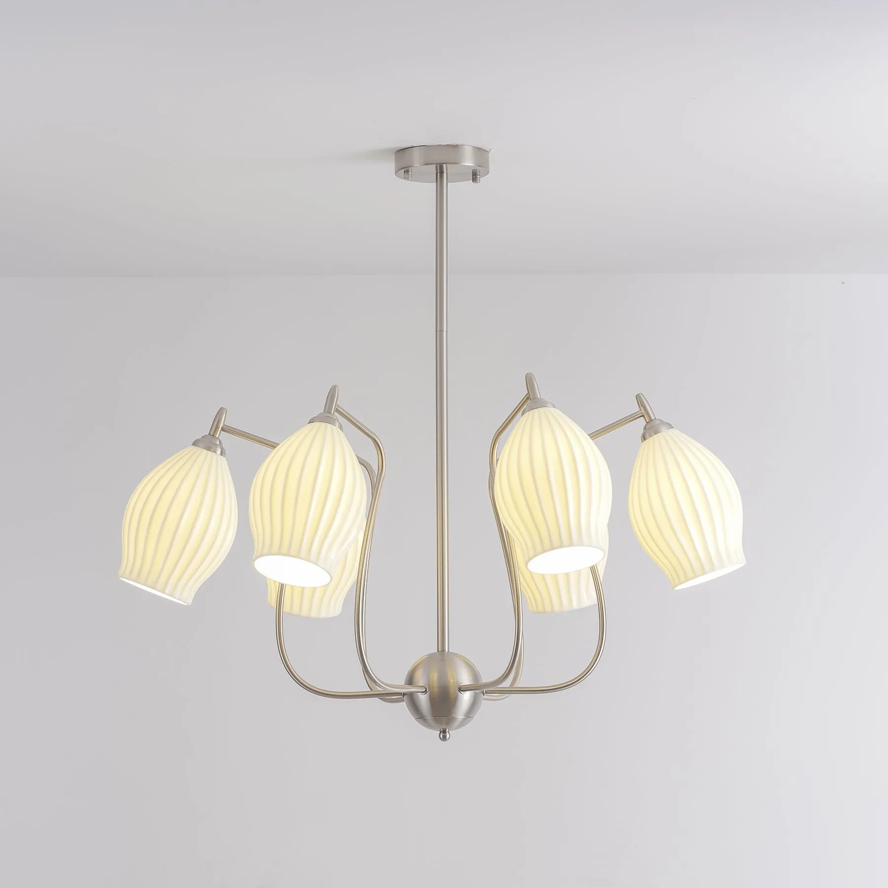 Ceramic Ribbed Chandelier