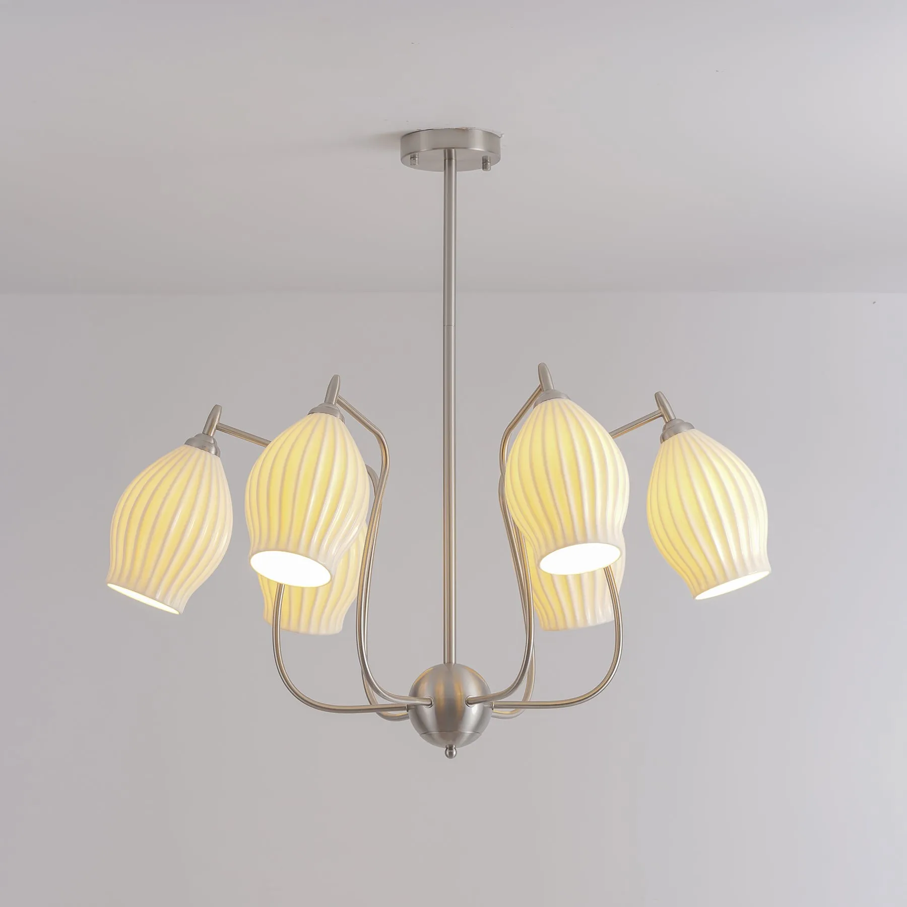 Ceramic Ribbed Chandelier