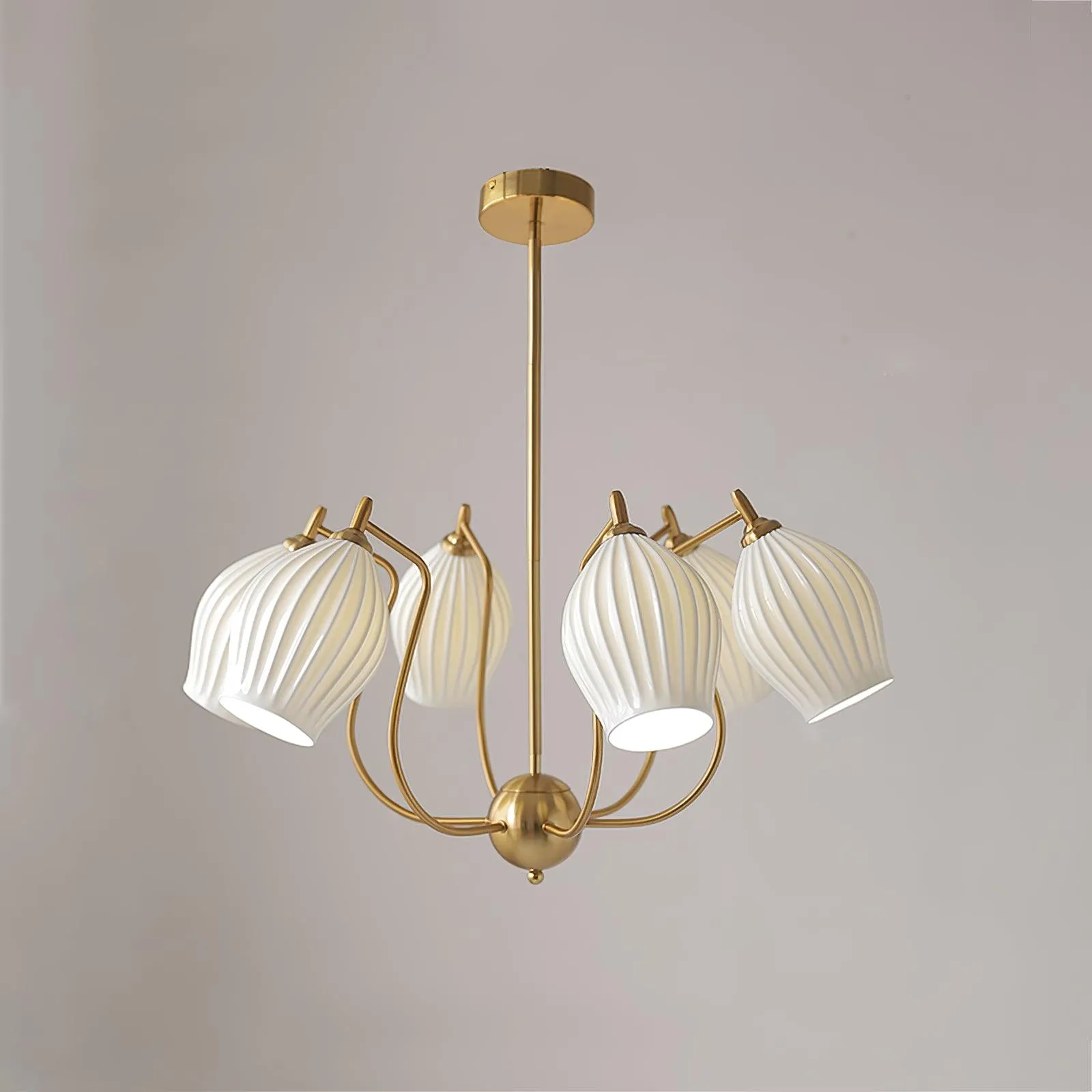 Ceramic Ribbed Chandelier