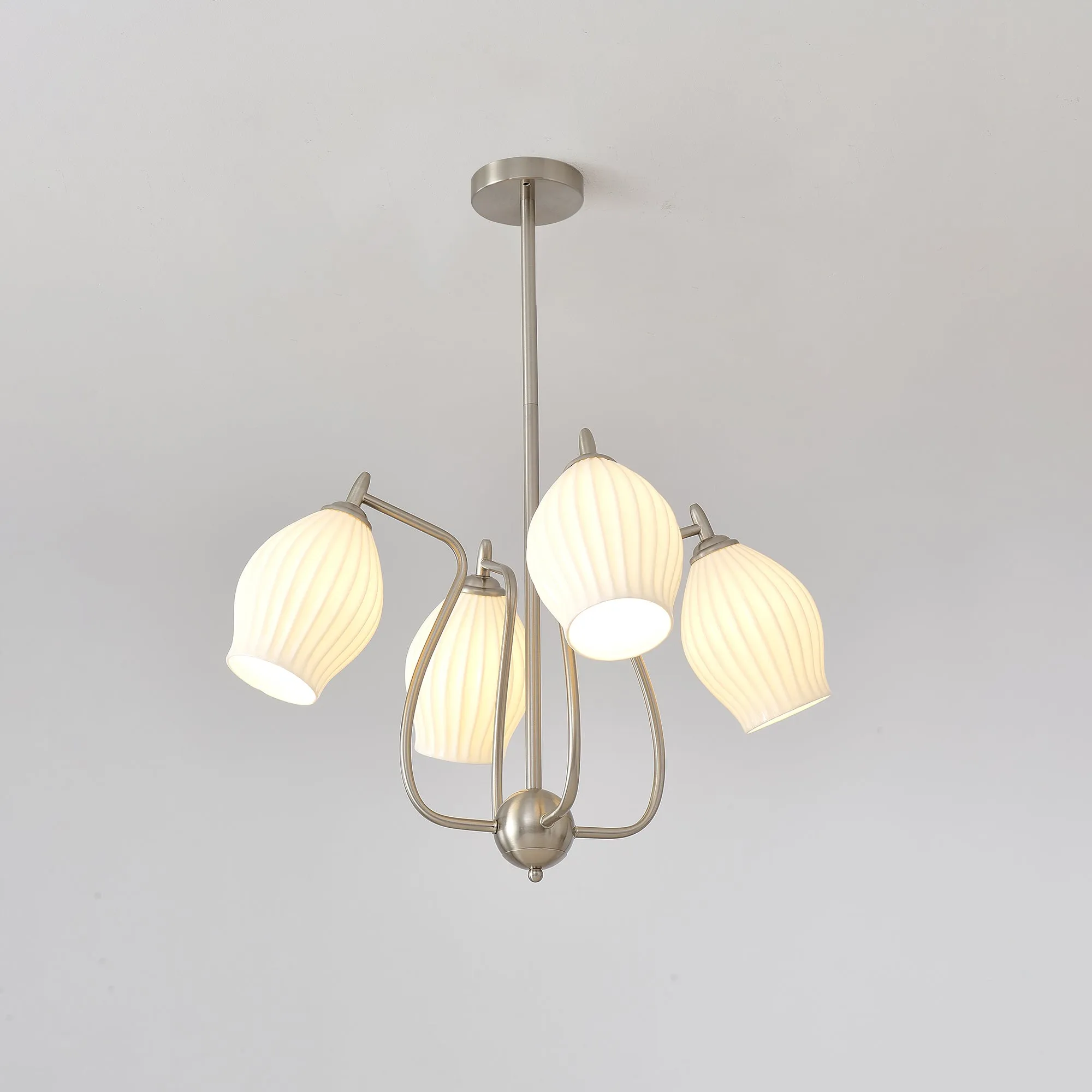 Ceramic Ribbed Chandelier