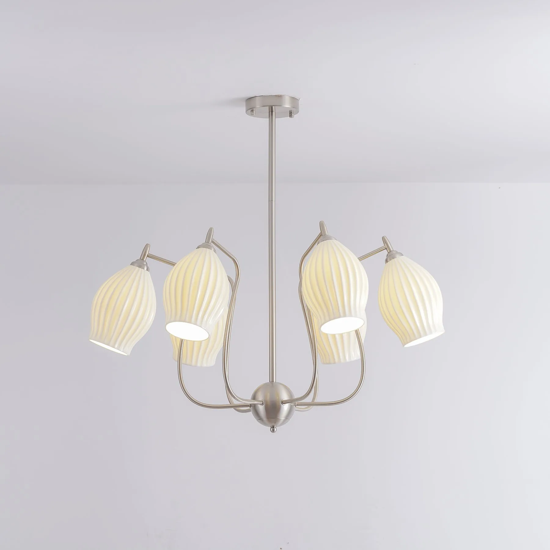 Ceramic Ribbed Chandelier