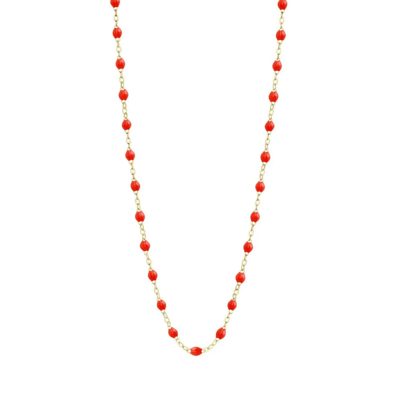 Classic Gigi Coral necklace, yellow gold, 16.5"