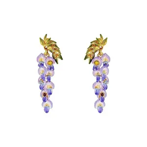 Copper Wisteria Flower Earrings